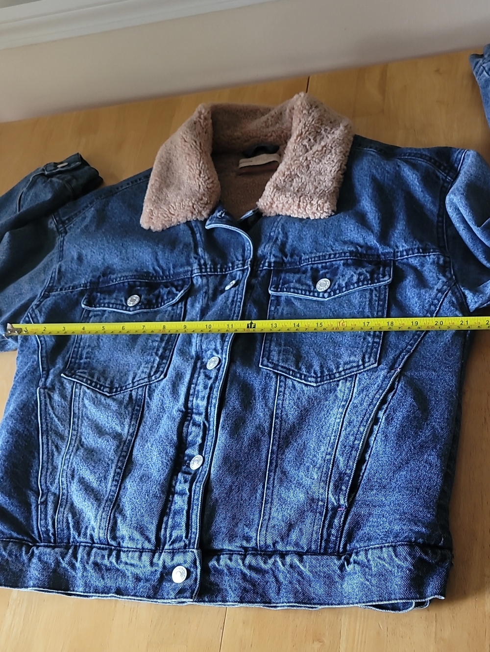Anthropologie Pilcro Sherpa-Trimmed Denim Jacket Size S $148 NWOT - Picture 10 of 14